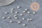 Caches perles à écraser en laiton argenté lisse 4mm, x20 (G11179)