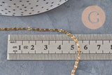 Chaine fantaisie texturée acier 304 inoxydable doré IP 4mm, x1 mètre (G11235)