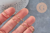 Chaine fantaisie texturée acier 304 inoxydable doré IP 4mm, x1 mètre (G11235)