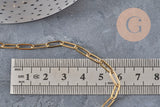 Chaine maille rectangle acier 304 inoxydable doré IP 10x3.5mm, x1 mètre (G11219)