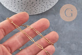 Chaine maille rectangle acier 304 inoxydable doré IP 10x3.5mm, x1 mètre (G11219)