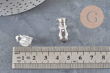 Supports boucles d'oreilles à clip acier 304 inoxydable argenté 16mm, x10 (G11175)