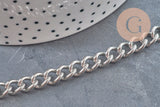 Chaine courbe acier 304 inoxydable platine 6.5mm, x1 mètre (G11195)
