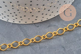 Cadena fantasía hierro dorado 7x10mm, x1 metro VÁLIDO