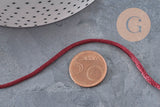Cordon queue de rat polyester bordeau 2mm, x5 mètres (G11224)