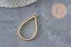 Pendentif goutte acier 304 inoxydable doré sans fond 34mm, x1 (G11248)