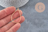 Pendentif goutte acier 304 inoxydable doré sans fond 34mm, x1 (G11248)
