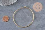 Brazalete liso de acero inoxidable 304 chapado en oro de 62 mm, x1 VÁLIDO