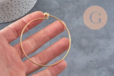 Brazalete liso de acero inoxidable 304 chapado en oro de 62 mm, x1 VÁLIDO
