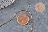Collier chaine réglable serpent acier 304 inoxydable doré IP 0.8mm/51cm, x1 (G11258)