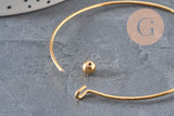 Brazalete liso de acero inoxidable 304 chapado en oro de 62 mm, x1 VÁLIDO