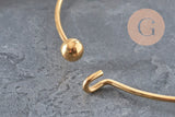 Brazalete liso de acero inoxidable 304 chapado en oro de 62 mm, x1 VÁLIDO