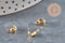 Connecteur chaine boule acier doré avec trou 7.5mm/ 3mm, x10 (G2092)