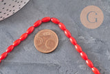 EP-Natural sea bamboo oval pearl imitation red coral 8x4mm, x1 strand of 40cm- G3522
