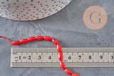 EP-Natural sea bamboo oval pearl imitation red coral 8x4mm, x1 strand of 40cm- G3522