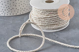 cordon satiné torsadé Beige 3mm, x1 mètre (G2319)
