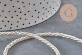 cordon satiné torsadé Beige 3mm, x1 mètre (G2319)