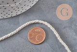 cordon satiné torsadé Beige 3mm, x1 mètre (G2319)