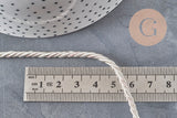 cordon satiné torsadé Beige 3mm, x1 mètre (G2319)