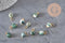 Breloque nugget agate naturelle verte acier 304 inoxydable doré 14mm,x1 (G11312)