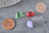 Colgantes de frutas de limón de cristal de 14 mm, x5 VÁLIDO