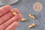 Fermoir chaîne à billes acier 304 inoxydable doré 18.5mm, x10 (G11307)
