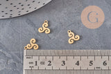 Pendentif triskel acier 304 inoxydable doré 18K 10mm, x1 (G11316)