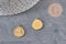 Flower medal pendant, IP gold plated 304 stainless steel 18.5mm, x1