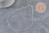 Collier chaine forçat acier inoxydable argenté 1.5mm/40cm, x1 (G11310)