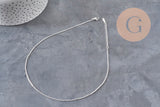 Collier chaine forçat acier inoxydable argenté 1.5mm/40cm, x1 (G11310)