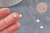 Breloque connecteur rond acier 304 inoxydable argenté 6mm x5 (G11319)