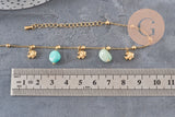 Kit Bracelet DIY Amazonite naturelle acier 304 inoxydable doré IP, x1 (G11322)