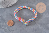 Pulsera ajustable cordón poliéster ancla zamak platino 21.5cm, x1 VÁLIDO