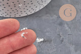 Cache-noeud chaine boule acier 304 argenté avec trou 3.5mm, x10 (G11317)