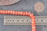 Perle abacus verre rose corail opaque imitation jade 7.5mm, x1 fil de 37cm-Perles-Gingerlily Perles