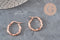 Créoles torsadées acier 304 inoxydable or rose 20mm, la paire (G11358)
