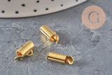 Embouts à glisser chaine boule cordon laiton brut 9mm, x10 (G11357)