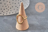 Bague ovale acier 304 inoxydable doré IP Taille 57, x1 (G11154)