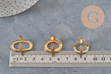 Bague ovale acier 304 inoxydable doré IP Taille 57, x1 (G11154)