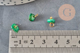 Breloque nuggets nacre naturelle multicolore laiton doré 8-9mm, x5 VALIDE-Breloques et pendentifs-Gingerlily Perles
