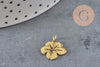 Pendentif fleur tropicale acier 201 inoxydable platine 15mm x1 VALIDE-Breloques et pendentifs-Gingerlily Perles