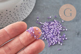 Perles rocaille tube verre violet silver lined 2.5mm, x1 sachet de 8g (G11405)