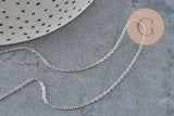 Chaine forçat acier 304 inoxydable platine 1.5mm, x1 mètre (G11408)-Chaînes-Gingerlily Perles
