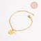 Bracelet personnalisé médaille à graver + coeur nacre chaîne acier inoxydable 304 , x1 (ADN6) (G11100)
