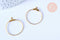 Anneaux créoles dorés 30x25mm, boucles oreilles, x10 (G6787)