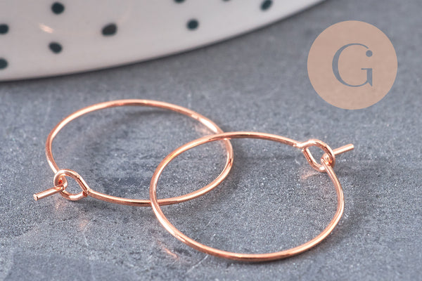 Anneaux créoles or rose 20mm x20-50-100 (G4794)