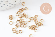 Anillos de unión de acero inoxidable IP 304 dorados 3,5x0,7 mm, x50 (G9585)