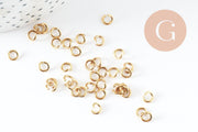 Anillos de unión de acero inoxidable IP 304 dorado 5x1mm, x50 (G9587)