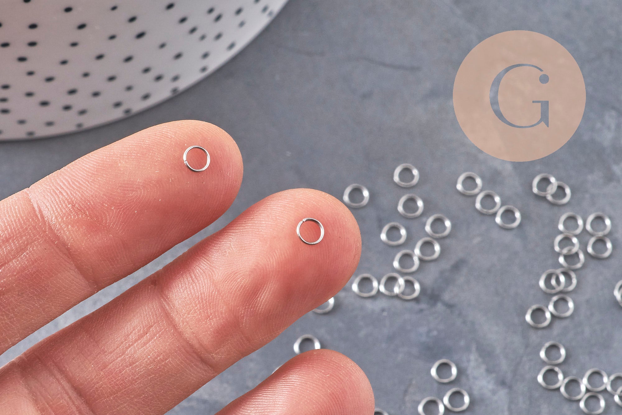 Anneaux de jonction ronds acier 304 platine inoxydable 4mm-0.5mm, x1 gr (G10983)