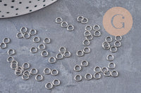 Anneaux de jonction ronds acier 304 platine inoxydable 4mm-0.5mm, x1 gr (G10983)